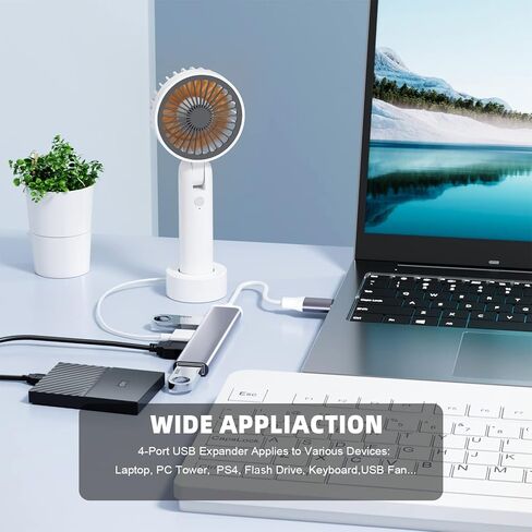 محور USB 3.0، Eanetf 4 Port USB 3.0 Hub Expander، مركز بيانات محمول رفيع للغاية لأجهزة MacBook، Mac Pro، Mac Mini، iMac، Surface Pro، XPS، الكمبيوتر الشخصي، وحدة التحكم، الطابعة، الكاميرا، لوحة المفاتيح in Kuwait