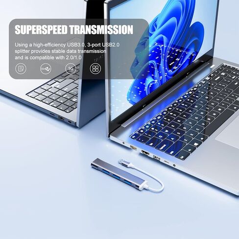 محور USB 3.0، Eanetf 4 Port USB 3.0 Hub Expander، مركز بيانات محمول رفيع للغاية لأجهزة MacBook، Mac Pro، Mac Mini، iMac، Surface Pro، XPS، الكمبيوتر الشخصي، وحدة التحكم، الطابعة، الكاميرا، لوحة المفاتيح in Kuwait