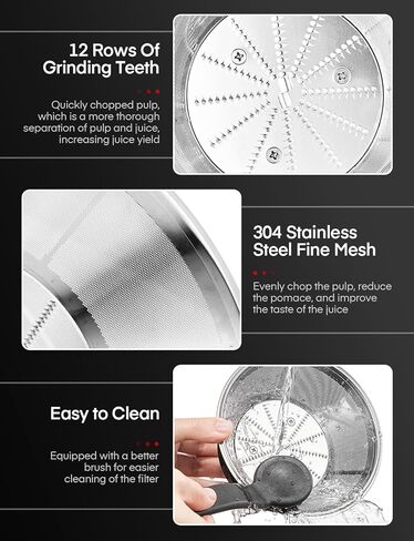 آلات عصارة، عصارة جويليست للفواكه والخضروات الكاملة بالطرد المركزي مع مجرى طعام بعرض 3 بوصة، مع وظيفة مضادة للتنقيط ومضادة للانزلاق، سرعتان، سهلة التنظيف، الوصفة متضمنة، مع فرشاة، 400 وات in Kuwait