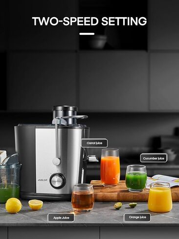 آلات عصارة، عصارة جويليست للفواكه والخضروات الكاملة بالطرد المركزي مع مجرى طعام بعرض 3 بوصة، مع وظيفة مضادة للتنقيط ومضادة للانزلاق، سرعتان، سهلة التنظيف، الوصفة متضمنة، مع فرشاة، 400 وات in Kuwait