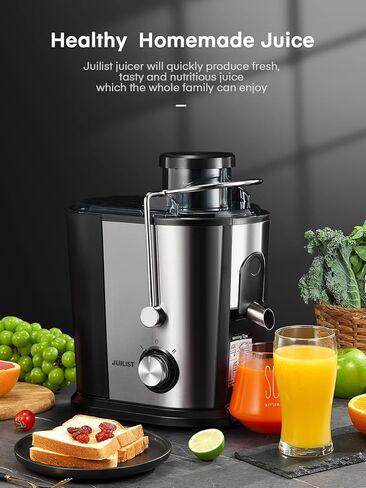 آلات عصارة، عصارة جويليست للفواكه والخضروات الكاملة بالطرد المركزي مع مجرى طعام بعرض 3 بوصة، مع وظيفة مضادة للتنقيط ومضادة للانزلاق، سرعتان، سهلة التنظيف، الوصفة متضمنة، مع فرشاة، 400 وات in Kuwait