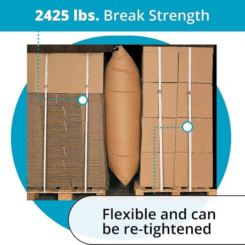 IDL Packaging - B-WCSK.34.250 3/4" x 250' Woven Cord Strapping Kit, 2425 lbs Break Strength. Polyester Cord Strapping Tensioner, Strapping Buckles and Woven Cord Strapping Roll in Saudi Arabia