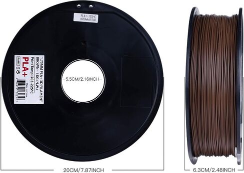 INLAND Micro Center PLA+ خيوط طابعة ثلاثية الأبعاد 1.75 مم - بني، دقة أبعاد PLA Pro +/- 0.03 مم - 1 كجم بكرة (2.2 رطل) "طابعات FDM/FFF" خيوط خالية من الانسداد in Kuwait