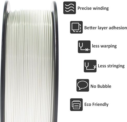 خيوط طابعة GIANTARM ثلاثية الأبعاد، خيوط Pla بيضاء دافئة، بكرة 1 كجم (2.2 رطل)، دقة الأبعاد 1.75 مم +/- 0.03 مم، خيوط طباعة ثلاثية الأبعاد in Kuwait