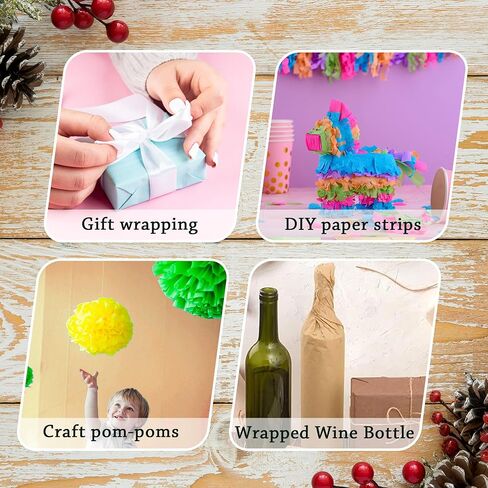 120 Sheets Tissue Paper for Gift Bags 30 Colors - 14" x 20" Tissue Paper Bulk Gift Paper Tissue for Gift Wrapping, Arts Crafts, Party Decorations and DIY Paper Flower Pom Pom in Saudi Arabia