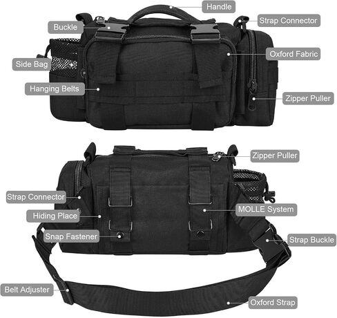 حقيبة مقود الدراجة من BraveHawk OUTDOORS، حقيبة خصر تكتيكية متعددة الأغراض من نايلون أكسفورد 900D، حقيبة خصر تكتيكية شديدة التحمل ومقاومة للماء من MOLLE لركوب الدراجات والمشي لمسافات طويلة (كبيرة) in Kuwait