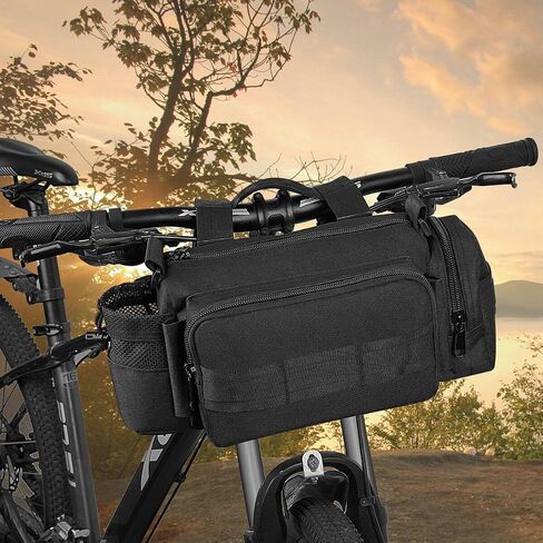 حقيبة مقود الدراجة من BraveHawk OUTDOORS، حقيبة خصر تكتيكية متعددة الأغراض من نايلون أكسفورد 900D، حقيبة خصر تكتيكية شديدة التحمل ومقاومة للماء من MOLLE لركوب الدراجات والمشي لمسافات طويلة (كبيرة) in Kuwait