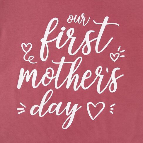 AG AGUU Our First Mothers Day Matching Outfit Mommy and Me Newborn Baby Boys Girls Romper Onesie New Mom Shirts for Women in Saudi Arabia