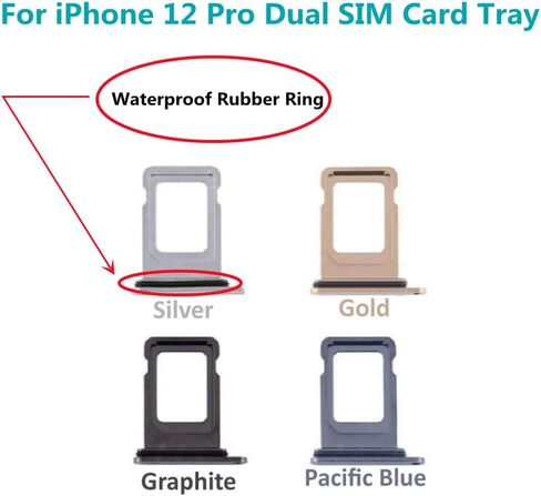 LNONLS Dual SIM Card Tray Slot Holder Replacement for iPhone 13 Pro/13 Pro Max with Waterproof Rubber Ring and Sim Card Tray Open Eject Pin(All Carriers) (Gold) in Saudi Arabia