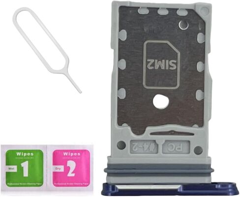 LNONLS OEM Galaxy S24 ثنائي فتحة بطاقة SIM استبدال حامل فتحة بطاقة SIM لهاتف Samsung Galaxy S24 Plus علبة بطاقة SIM S24+ 5G SM-S921U S926U مع دبوس إخراج مفتوح لدرج بطاقة Sim (رمادي رخامي) in Kuwait