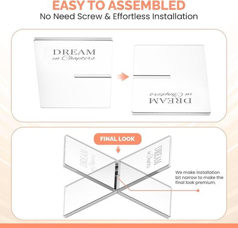 حامل كتب أكريليك ممتاز (11 × 7 بوصات) حامل عرض كتب شفاف، حامل كتب أنيق للكتب والأجهزة اللوحية وكتب الطبخ - تصميم أنيق لزاوية عرض مثالية in Kuwait