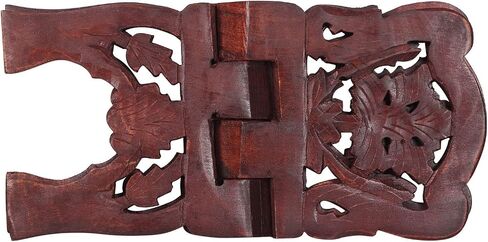 AnNafi® Wooden Book Holder Stand | Rehel/Rehal For Quran Geeta Bible | Indian Book Holders For Reading Hands Free For Desk Carved Antique | Holy Book Stand Prayer/Pooja Wood Islam Decor Handmade Gifts in Saudi Arabia