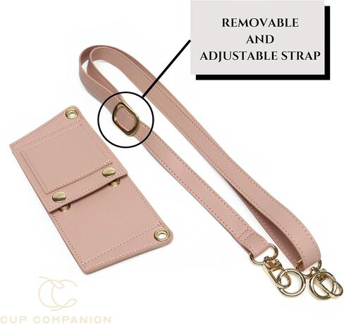 Leather Carrier Strap for Stanley 40 oz & 30 oz Tumbler with Handle - Cup Companion Water Bottle Holder with Adjustable Strap, Credit Card Holder, Keyring, for Stanley Cup Accessories in Saudi Arabia