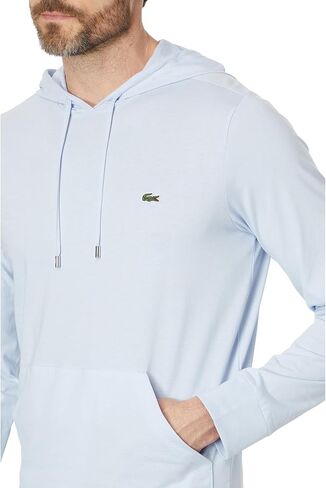 Lacoste Men's Long Sleeve Regular Fit Tee Shirt with Hood and Drawstring in Saudi Arabia