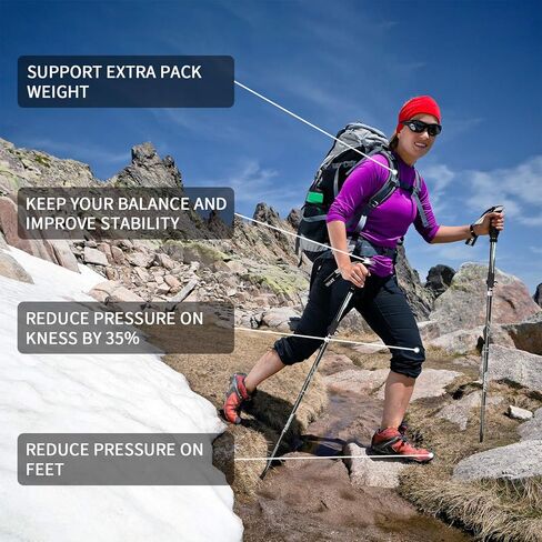 Esup أقطاب الرحلات قابلة للطي من سبائك الألومنيوم 7075 أقطاب المشي لمسافات طويلة 2 قطعة حزمة قفل سريع قابل للتعديل للمشي لمسافات طويلة والتخييم وفي الهواء الطلق in Kuwait