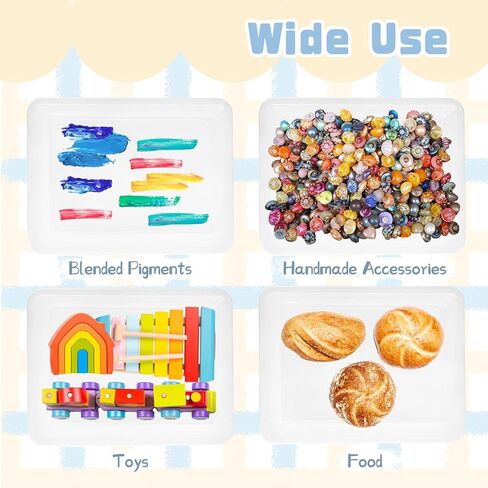 10 قطع من صواني الفن البلاستيكية، صواني بلاستيكية قابلة لإعادة الاستخدام لتقديم الطعام والحفلات، صينية أنشطة قابلة للتكديس للمشروعات التي تصنعها بنفسك، والرسم، والخرز، 11 × 8.3 × 1.2 بوصة (شفاف) in Kuwait