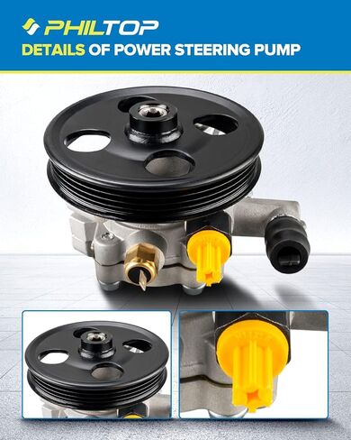 PHILTOP 20-1401 Power Steering Pump for Edge 2007-2010, MKZ 2007-2010, MKX 2007-2010, Fusion Sport 2010-2012, MKZ Base 2011 2012, Power Steering Wheel Pump 7H6Z3A696A, 7T4Z3A696A, 8T433A696AA in Saudi Arabia