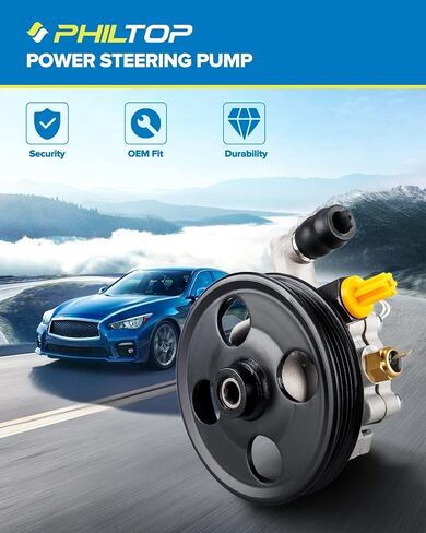 PHILTOP 20-1401 Power Steering Pump for Edge 2007-2010, MKZ 2007-2010, MKX 2007-2010, Fusion Sport 2010-2012, MKZ Base 2011 2012, Power Steering Wheel Pump 7H6Z3A696A, 7T4Z3A696A, 8T433A696AA in Saudi Arabia