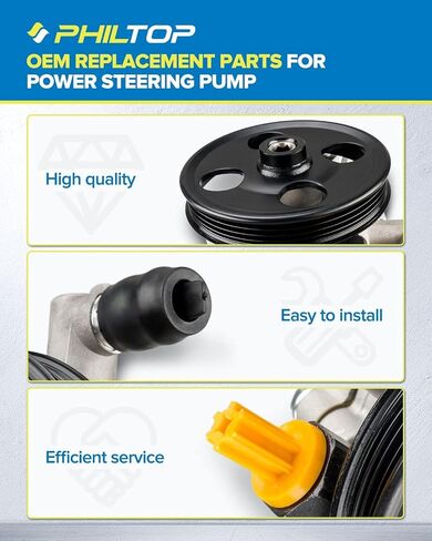 PHILTOP 20-1401 Power Steering Pump for Edge 2007-2010, MKZ 2007-2010, MKX 2007-2010, Fusion Sport 2010-2012, MKZ Base 2011 2012, Power Steering Wheel Pump 7H6Z3A696A, 7T4Z3A696A, 8T433A696AA in Saudi Arabia