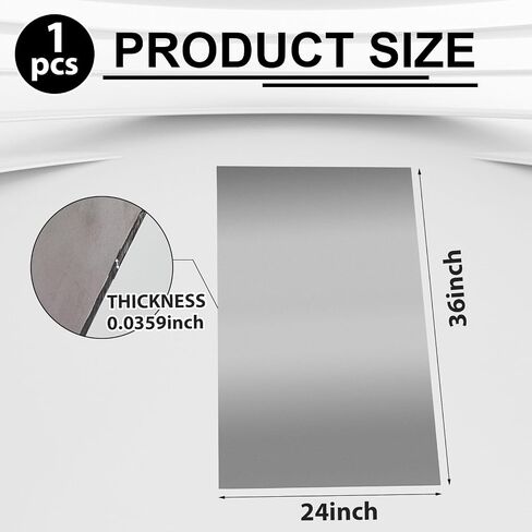 Blulu 36 x 24 Inch 1008 Carbon Steel Sheet Unpolished (Mill) Finish Steel Shim Stock Metal Cold Rolled Flat Sheets, 20 Gauge, 0.0359" Thickness in Saudi Arabia