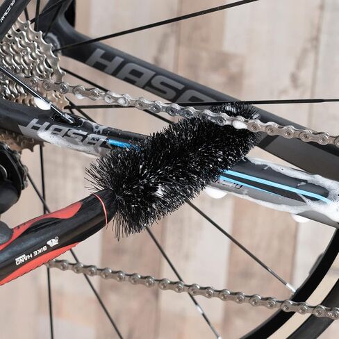 BIKEHAND 6 Pieces Bike Bicycle Cleaning Brush Kit - Cleaning Washing Tools Set - Bicycle Chain Parts Cleaner Maintenance Service Kit - Suitable for MTB, Road Hybrid Bikes in Saudi Arabia