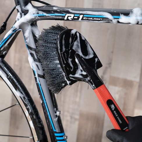 BIKEHAND 6 Pieces Bike Bicycle Cleaning Brush Kit - Cleaning Washing Tools Set - Bicycle Chain Parts Cleaner Maintenance Service Kit - Suitable for MTB, Road Hybrid Bikes in Saudi Arabia