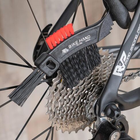 BIKEHAND 6 Pieces Bike Bicycle Cleaning Brush Kit - Cleaning Washing Tools Set - Bicycle Chain Parts Cleaner Maintenance Service Kit - Suitable for MTB, Road Hybrid Bikes in Saudi Arabia