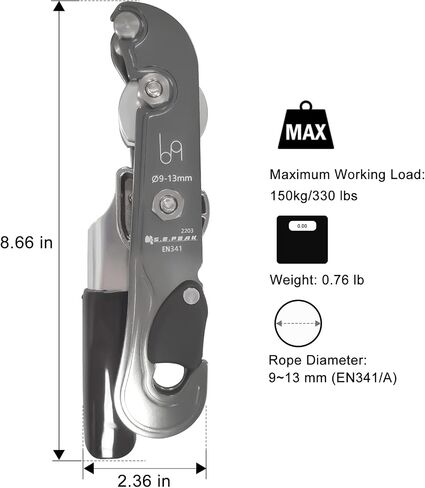 S.E.PEAK CE Certified Climbing Double Stop Descender Self-Braking Self Locking Rappelling Belay Devices for 10-12.5mm Rope for Rescue & Arborist, Hand Control in Saudi Arabia