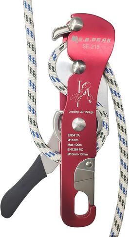 S.E.PEAK CE Certified Climbing Double Stop Descender Self-Braking Self Locking Rappelling Belay Devices for 10-12.5mm Rope for Rescue & Arborist, Hand Control in Saudi Arabia