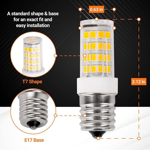 BlueStars 5W E17 Base 8206232A Microwave LED Light Bulbs Under Hood Kei AC110-130V 6000K Daylight, Fits Whirlpool Maytag Lava Lamps Salt Lamps - Replaces 1890433 8206232 AP4512653 in Saudi Arabia