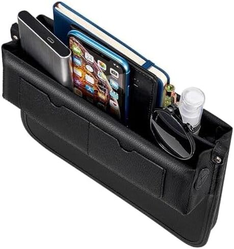TONY ON TIME Car Seat Gap Filler Leather Car Seat Organizers and Storage Between Seats Premium Car Accessories - Front Seats Adjustable Gap Organizers for Phones, Cards, Wallets, Keys in Saudi Arabia