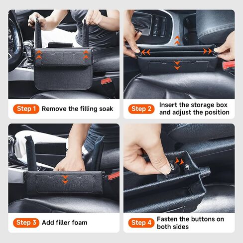 TONY ON TIME Car Seat Gap Filler Leather Car Seat Organizers and Storage Between Seats Premium Car Accessories - Front Seats Adjustable Gap Organizers for Phones, Cards, Wallets, Keys in Saudi Arabia