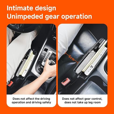 TONY ON TIME Car Seat Gap Filler Leather Car Seat Organizers and Storage Between Seats Premium Car Accessories - Front Seats Adjustable Gap Organizers for Phones, Cards, Wallets, Keys in Saudi Arabia