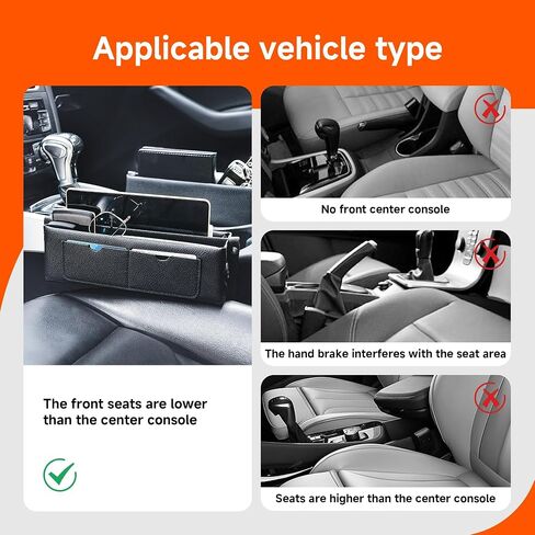 TONY ON TIME Car Seat Gap Filler Leather Car Seat Organizers and Storage Between Seats Premium Car Accessories - Front Seats Adjustable Gap Organizers for Phones, Cards, Wallets, Keys in Saudi Arabia