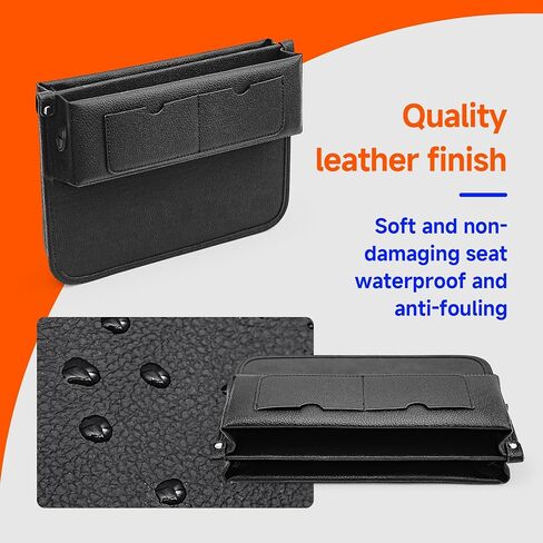 TONY ON TIME Car Seat Gap Filler Leather Car Seat Organizers and Storage Between Seats Premium Car Accessories - Front Seats Adjustable Gap Organizers for Phones, Cards, Wallets, Keys in Saudi Arabia