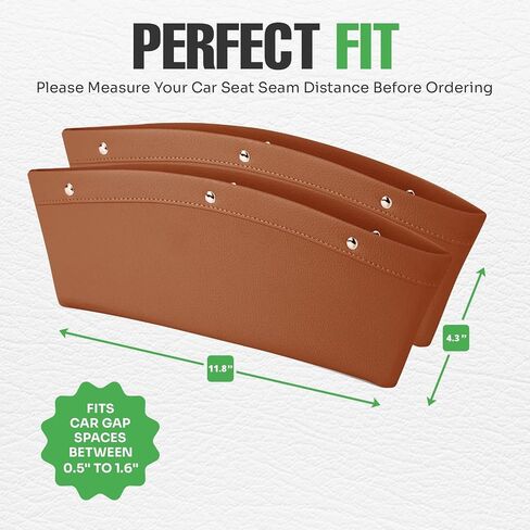 lebogner 2 Pack Car Seat Gap Filler Premium PU Full Leather Seat Console Organizer, Car Pocket Organizer, Car Interior Accessories, Car Seat Side Drop Caddy Catcher in Saudi Arabia