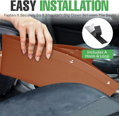 lebogner 2 Pack Car Seat Gap Filler Premium PU Full Leather Seat Console Organizer, Car Pocket Organizer, Car Interior Accessories, Car Seat Side Drop Caddy Catcher in Saudi Arabia