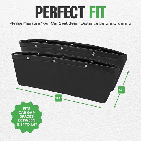 lebogner 2 Pack Car Seat Gap Filler Premium PU Full Leather Seat Console Organizer, Car Pocket Organizer, Car Interior Accessories, Car Seat Side Drop Caddy Catcher in Saudi Arabia
