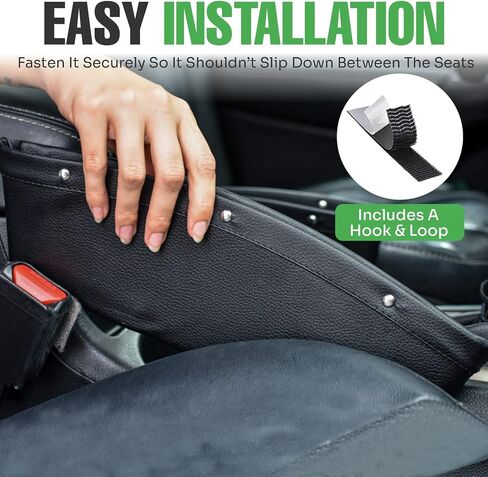 lebogner 2 Pack Car Seat Gap Filler Premium PU Full Leather Seat Console Organizer, Car Pocket Organizer, Car Interior Accessories, Car Seat Side Drop Caddy Catcher in Saudi Arabia