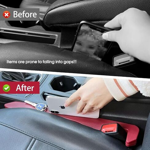 YJDayy Car Seat Gap Filler 2 Pack- Universal Car Gap Filler for Car, SUV, Truck to Fill The Gap Between Side Seat and Console Stop Things from Dropping Car Accessories Interior (Red) in Kuwait