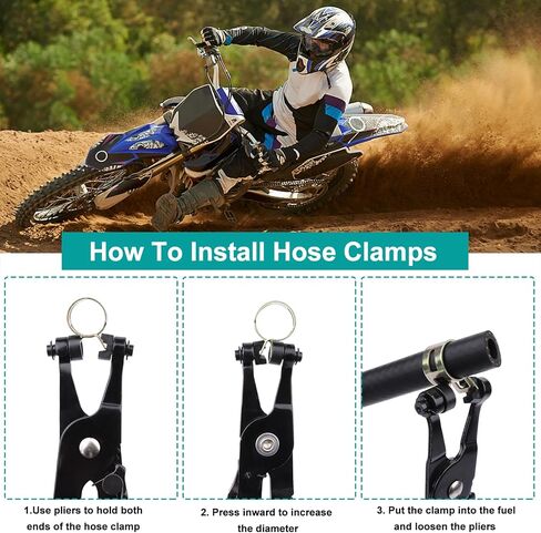 خرطوم خط الوقود 5 مقاسات 3/16 بوصة 1/4 بوصة 5/16 بوصة 3/8 بوصة 1/2 بوصة ID NBR مطاط 6.6 قدم مع 40 مشبك مرن للمحركات الصغيرة Kawasaki EZGO جزازات العشب الثلجية والجرارات والدراجات البخارية ATV Golf Cart Motorcycle in Kuwait