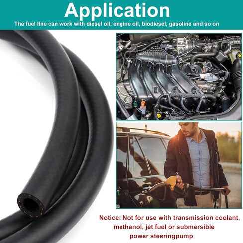 خرطوم خط الوقود 5 مقاسات 3/16 بوصة 1/4 بوصة 5/16 بوصة 3/8 بوصة 1/2 بوصة ID NBR مطاط 6.6 قدم مع 40 مشبك مرن للمحركات الصغيرة Kawasaki EZGO جزازات العشب الثلجية والجرارات والدراجات البخارية ATV Golf Cart Motorcycle in Kuwait