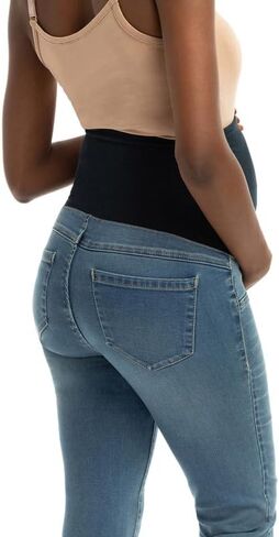 1822 Denim Kinsley Maternity Collection: Eco-Conscious 28-Inch Straight-Leg Jeans with Comfort Stretch Belly Band in Saudi Arabia