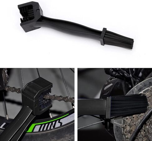 منظف ​​غسالة السلسلة N-KONGJIAN، قطعتين من فرش الدراجة النارية باللون الأسود، مجموعة أدوات تنظيف ملحقات الدراجة in Kuwait