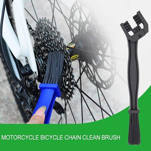 منظف ​​غسالة السلسلة N-KONGJIAN، قطعتين من فرش الدراجة النارية باللون الأسود، مجموعة أدوات تنظيف ملحقات الدراجة in Kuwait