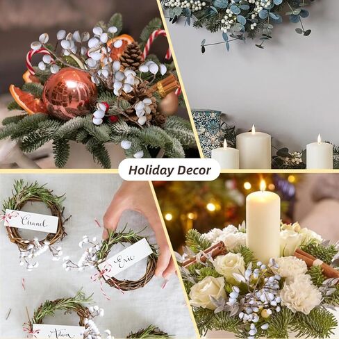 التوت الشحم المجفف، 220 جرام جذع طبيعي ديكور زهور الزفاف الأبيض هولي الشحم التوت، 2 حزم زهرة مجففة كرات بيلي زر باقة النبات نمط المزرعة زخرفة الزهور إكليل DIY الحرف اليدوية in Kuwait