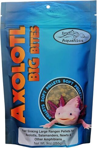 Axolotl Big Bites - Fast Sinking, Soft Pellet Daily Diet for Axolotls, Newts, Salamanders & Other Amphibians (3 oz (85g)) in Saudi Arabia