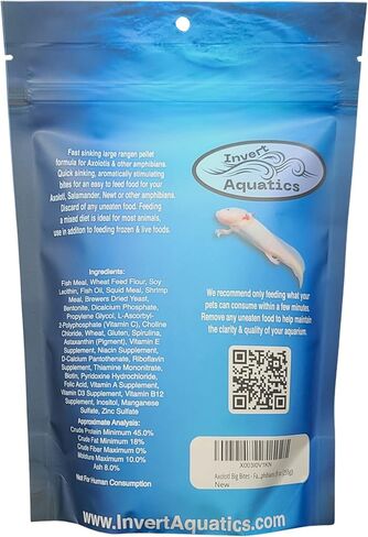 Axolotl Big Bites - Fast Sinking, Soft Pellet Daily Diet for Axolotls, Newts, Salamanders & Other Amphibians (3 oz (85g)) in Saudi Arabia
