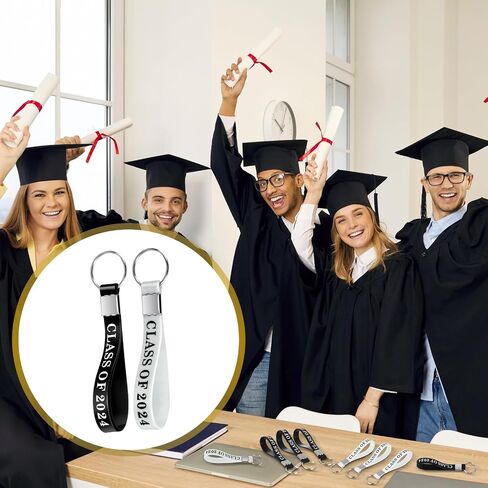Ecation 50 قطعة فئة 2024 سلاسل مفاتيح التخرج سيليكون المطاط كيرينغ حفلة التخرج هدايا لمدرسة الطلاب in Kuwait