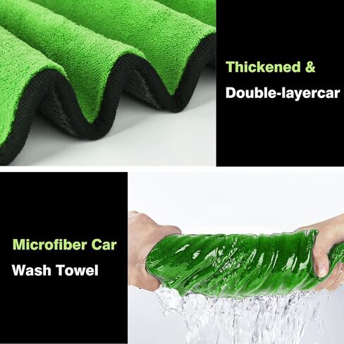 مجموعة غسيل السيارات من YeewayVeh، فرشاة غسيل السيارة قابلة للتمديد بمقبض طويل، ممسحة غسيل السيارة مقاس 55 بوصة مع رأس فرشاة بديلة من الألياف الدقيقة، مقبض كبير على شكل حرف D وأدوات تنظيف ممسحة النوافذ للسيارة، أخضر in Kuwait